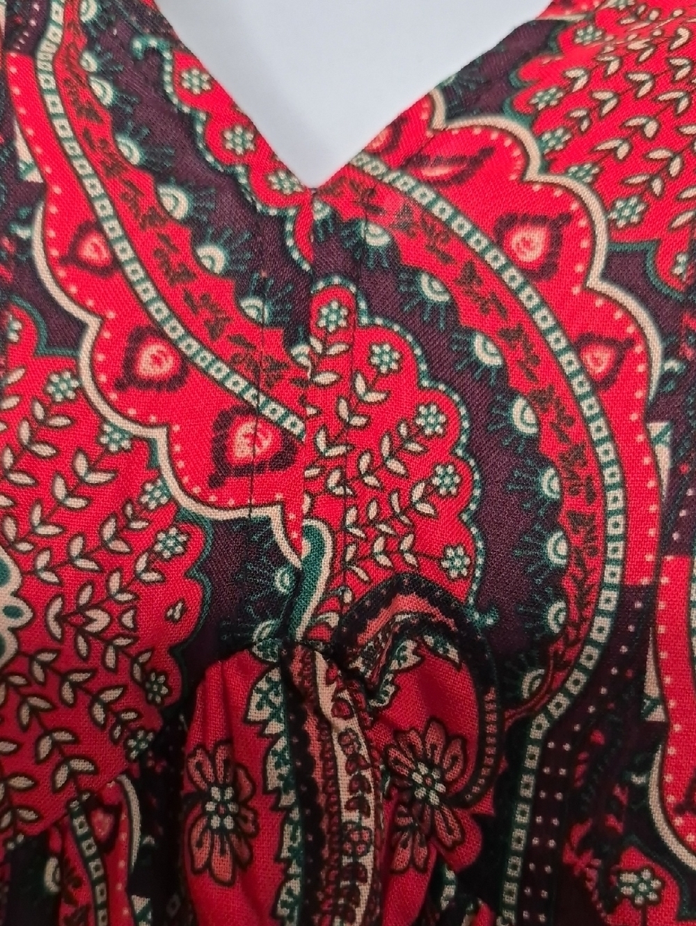 Zara Red Paisley Mini Dress with Black Accents - Picture 7 of 11